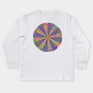 Fruity Bubbles Mandala - Intricate Digital Illustration, Colorful Vibrant and Eye-catching Design, Perfect gift idea for printing on shirts, wall art, home decor, stationary, phone cases and more. Kids Long Sleeve T-Shirt